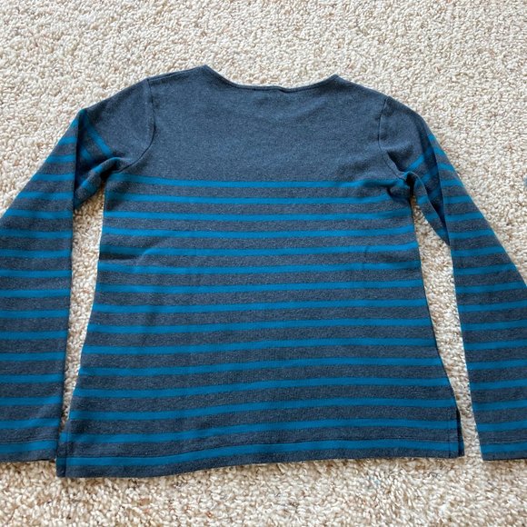 Gray and Blue Striped Women's Top - Picture 4 of 6